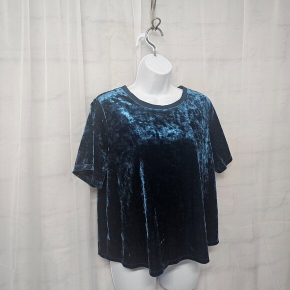 Ava & Viv Turquoise Velour Tee Shirt Boho Goth Whimsigoth Punk 0X - Picture 4 of 10